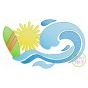 Surfboard Wave Scene Sketch Embroidery | Machine Embroidery Designs by JuJu