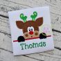 Surprised Reindeer Boy Peeker Applique | Machine Embroidery Designs by JuJu
