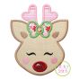 Sweet Deer Face Girl Applique | Machine Embroidery Designs by JuJu
