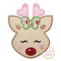 Sweet Deer Face Girl Applique | Machine Embroidery Designs by JuJu