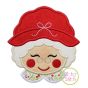 Sweet Mrs Claus Face Applique | Machine Embroidery Designs by JuJu