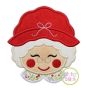 Sweet Mrs Claus Face Applique | Machine Embroidery Designs by JuJu