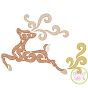 Swirly Deer Motif Embroidery | Machine Embroidery Designs by JuJu
