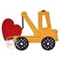 Tow Truck Heart Applique | Machine Embroidery Designs by JuJu