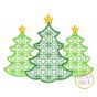 Tree Trio Motif Embroidery | Machine Embroidery Designs by JuJu