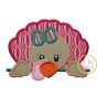 Turkey Peeker Girl Applique | Machine Embroidery Designs by JuJu