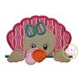 Turkey Peeker Girl Applique | Machine Embroidery Designs by JuJu