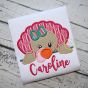 Turkey Peeker Girl Applique | Machine Embroidery Designs by JuJu