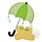 Umbrella with Boots Applique | Machine Embroidery Designs by JuJu