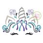 Unicorn Horn Awareness Ribbon 2 Color Embroidery | Machine Embroidery Designs by JuJu