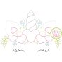 Unicorn Horn with Hearts Bean Embroidery | Machine Embroidery Designs by JuJu