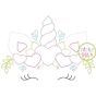 Unicorn Horn with Hearts Bean Embroidery | Machine Embroidery Designs by JuJu