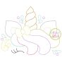 Unicorn Horn Mane Bean Embroidery | Machine Embroidery Designs by JuJu