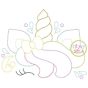 Unicorn Horn Mane Bean Embroidery | Machine Embroidery Designs by JuJu