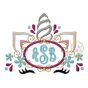 Unicorn Horn Monogram Oval Embroidery | Machine Embroidery Designs by JuJu