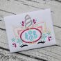 Unicorn Horn Monogram Oval Embroidery | Machine Embroidery Designs by JuJu