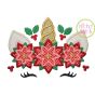 Unicorn Horn Poinsettias Applique | Machine Embroidery Designs by JuJu