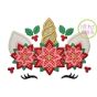 Unicorn Horn Poinsettias Applique | Machine Embroidery Designs by JuJu