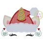 Unicorn Horn Santa Hat Applique | Machine Embroidery Designs by JuJu