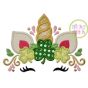 Unicorn Horn with Shamrocks Applique | Machine Embroidery Designs by JuJu