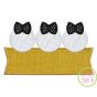 Volleyball Bow Trio Banner Applique Design | Machine Embroidery Designs by JuJu