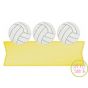 Volleyball Trio Banner Sketch Embroidery Design | Machine Embroidery Designs by JuJu