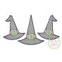 Witch Hat Trio Motif Embroidery | Machine Embroidery Designs by JuJu