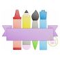 Writing Utensils Banner Sketch Embroidery | Machine Embroidery Designs by JuJu