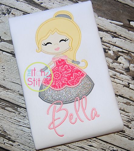 Princess 2 Applique | Machine Embroidery Designs by JuJu