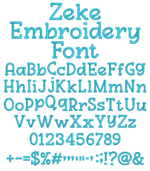 Zeke Embroidery Font | Machine Embroidery Designs by JuJu