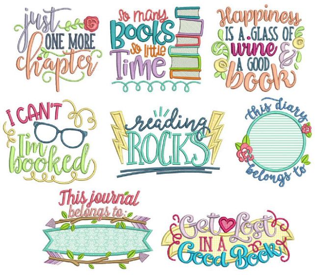 Reading Word Art Set 3 Machine Embroidery Designs by JuJu

