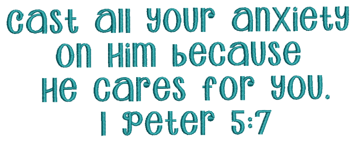 Free Bible Verse machine embroidery design 1 peter 5:7