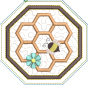 ITH Busy Bees Honeycomb Coaster | Machine Embroidery Designs by JuJu