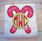 Double Christmas Candy Cane Monogram Applique Frame | Machine Embroidery Designs by JuJu