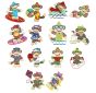 Summer Sock Monkeys Applique Machine Embroidery Designs by JuJu 