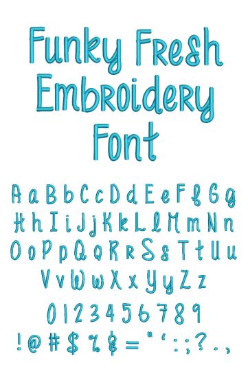 Funky Fresh Embroidery Font Machine Embroidery Designs by JuJu