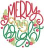 Jolly Christmas Word Art 1 Digital Embroidery Designs by JuJu