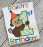 First Birthday Monkey Applique | Machine Embroidery Designs by JuJu
