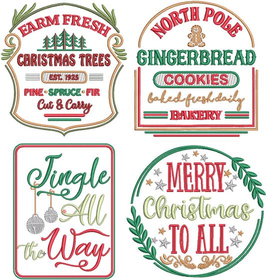 Farm Fresh Christmas 20 | Machine Embroidery Designs by JuJu