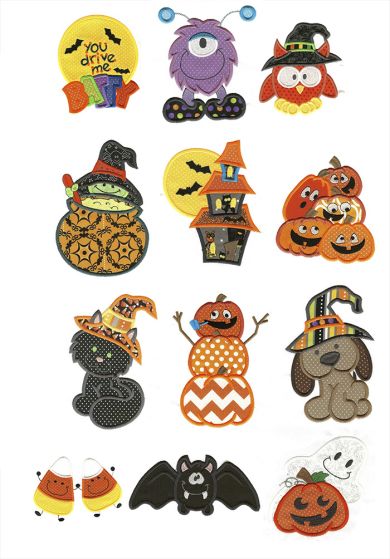 Too Cute To Spook Halloween Applique Machine Embroidery Designs by JuJu 