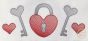 Heart Lock and Keys Sketch | Machine Embroidery Designs by JuJu