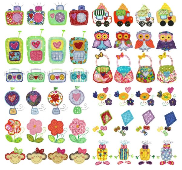 Girlz World Applique Machine Embroidery Designs by JuJu 
