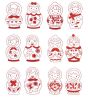Russian Dolls Redwork Machine Embroidery Designs by JuJu