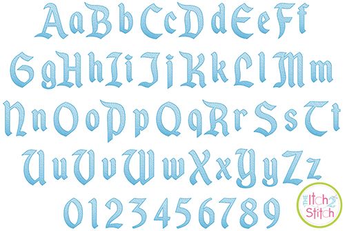 Kingdom Sketch Embroidery Font | Machine Embroidery Designs by JuJu