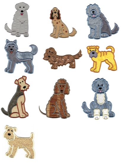 Dog Breeds Applique Set 7 Designs by JuJu Machine Embroidery Designs