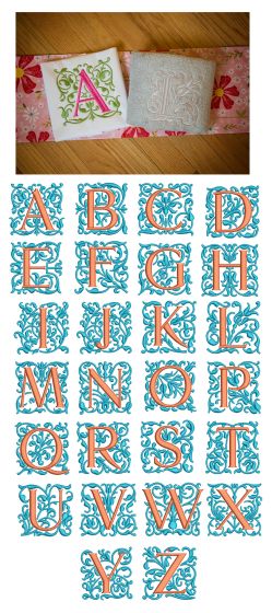 Gracie Monograms Machine Embroidery Designs by JuJu