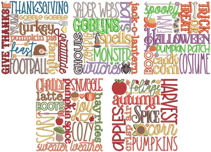 Fall Subway Art | Machine Embroidery Designs by JuJu