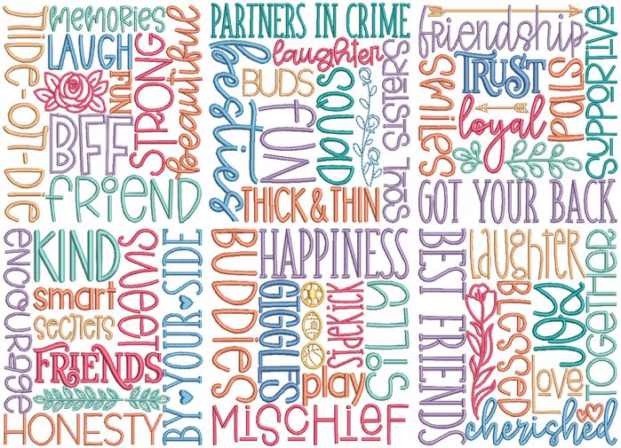 Friendship Subway Art | Machine Embroidery Designs by JuJu