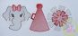 Elephant Cheer Trio Sketch Embroidery | Machine Embroidery Designs by JuJu