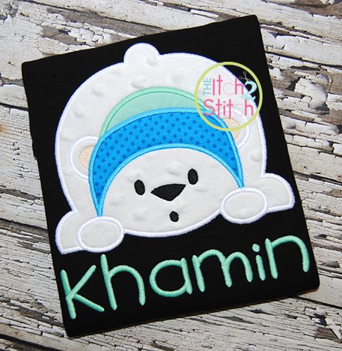 Polar Bear Applique | Machine Embroidery Designs by JuJu
